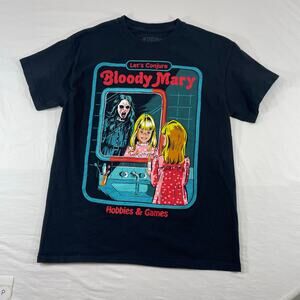 Creepy Co Bloody Mary Retro Graphic Black T-Shirt Unisex Medium